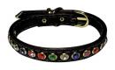 Multicolor Rhinestone Leather Collar *CC-11001-XS*