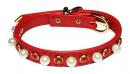 Pearl+Colored Rhinestone Leather Collar *PCA-11002-XS*