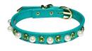 Pearl+Colored Rhinestone Leather Collar *PCA-11006-XS*