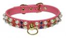 Pearl+Colored Rhinestone Leather Collar *PCA-14003*