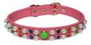 Pearl+Colored Rhinestone Leather Collar *PCA-14103*