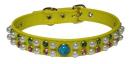 Pearl+Colored Rhinestone Leather Collar *PCA-14104*