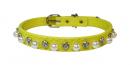 Pearl+White Rhinestone Leather Collar *PC-11004-XS*