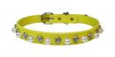 Pearl+White Rhinestone Leather Collar *PC-11004-XS*