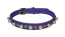 Pearl+White Rhinestone Leather Collar *PC-11007-XS*