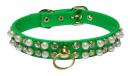 Pearl+White Rhinestone Leather Collar *PC-14005*