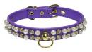 Pearl+White Rhinestone Leather Collar *PC-14007*